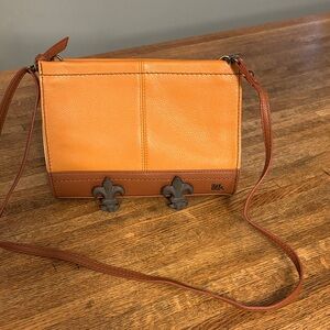 The Sak Three Tone Brown Pebble Leather Crossbody Bag- Like New